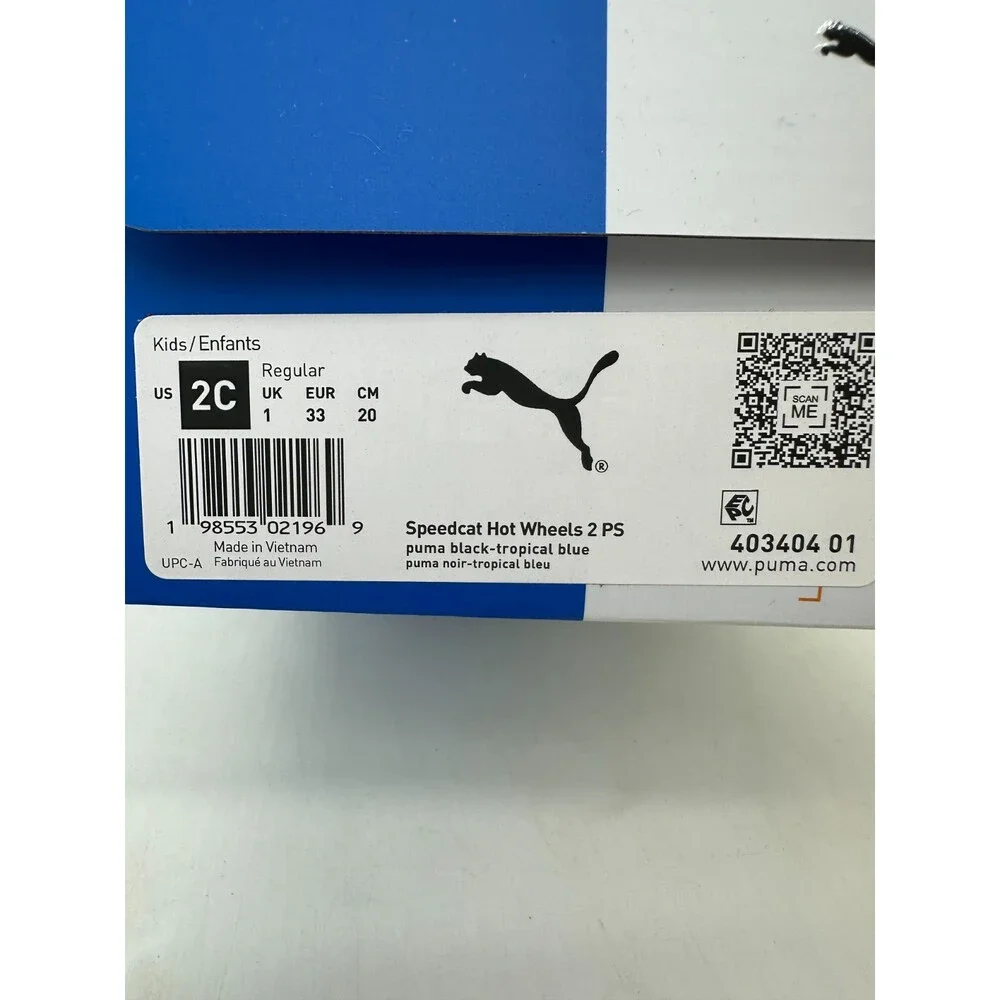 Puma Speedcat Hot Wheels Kids Size 2C Black Athletic Shoes 403404 01